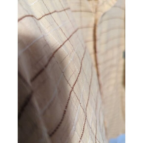 Woolrich Men’s Plaid Short Sleeve Button Down Shirt Size XXL Yellow 100% Cotton - Picture 3 of 16